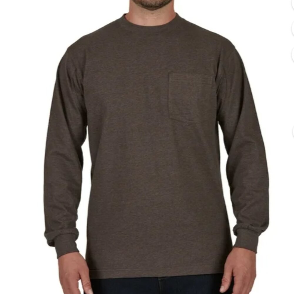 Men's Smith's Workwear Extended-Tail Pocket Tee Color: Charcoal Heather Size: L
